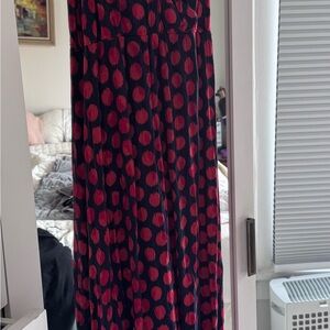 GAP Black Maxi Skirt with Red Dot Print